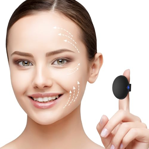 Pinkmini Tragbares Gesichtsmassagegerät, wasserdicht, wiederaufladbar, leistungsstark, multifunktional, für Augen, Finger und Körper, Mini-Massagegerät (Schwarz)