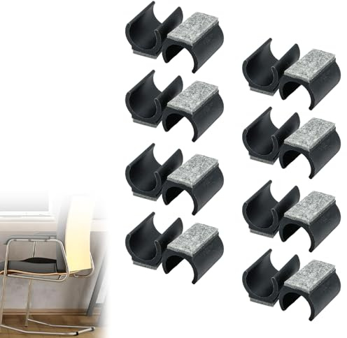 GUTERTOP 16 Stück Filzgleiter für Freischwinger, Klemmschalengleiter für Schwingstühle Möbelgleiter Ø 24-25 mm, für Freischwinger Stühle Schützen Sie Fliesenböden Holzböden und Reduzieren Sie Lärm