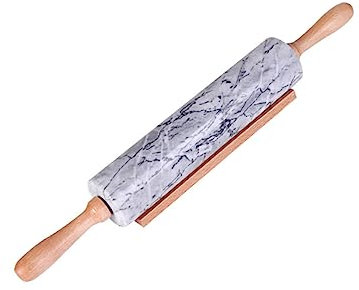 Garneck Robusto Mattarello in Marmo Con Manico in Legno Per La Cottura Di Torte Essenziale Per La Cottura Mattarello Da Cucina