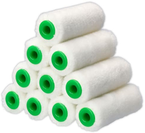 ToolSpace 10x Lackierwalze Velours 7 cm Lackwalze Farbroller Lackrolle für Lack Lösungsmittelbasiert, Fußboden und Holz, Farbroller Einsatz, Farbwalzen Malerset streichen, Malerwalze, Malerzubehör