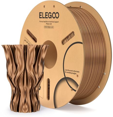 ELEGOO Metall PLA Filament 1,75 mm Kupfergefüllt 1 KG, Metallisch Glänzendes 3D-Druckerfilament, Maßgenauigkeit +/- 0,02 mm, 1-kg-Spule (2,2 lbs), Passend für die Meisten 3D Printer