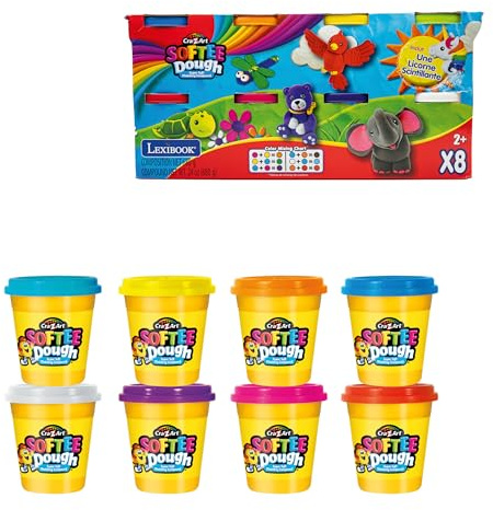 Lexibook, Pasta modellabile Morbida e malleabile - 8 Pezzi, CRDOUGH1