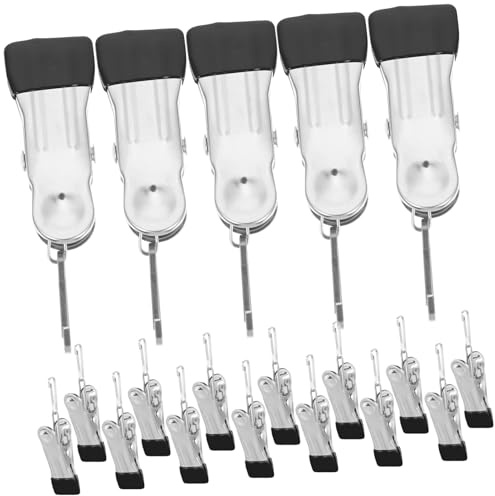 Pinces à Linge Revêtement PVC Noir 20 Pièces en Acier Inoxydable | Design Antidérapant, pour Corde à Linge Extérieure, Adapté aux Pantalons et Chemises