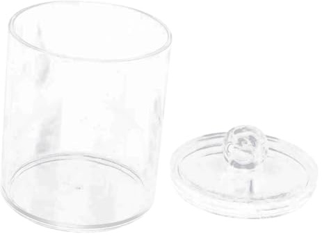 NOLITOY Caja Organizadora Transparente Redonda para Hisopos de Algodón con Tapa Contenedor Compacto y Resistente al Polvo para Maquillaje y Cosméticos Almacenamiento Práctico para Baño y