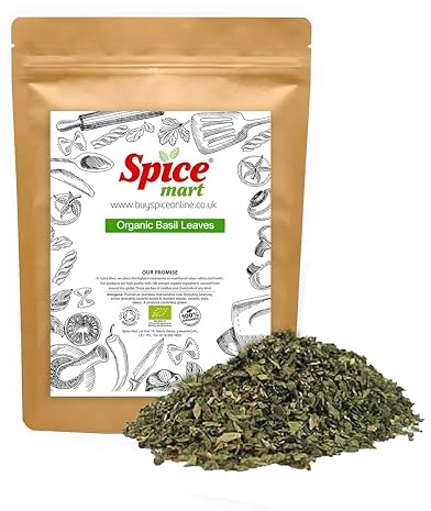 ORGANIC Basil Leaves | Leaf Dried Premium Quality Free UK P&P Soil Association Certified (50 Grams)