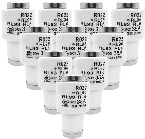 mizikuu 10 Pezzi Collegamenti di Fusibile Neozed in Ceramica, 35A Fusibile Tubolare Ceramico Inserti di Sicurezza R022 Fusibile Ritardato Link per proteggere circuiti e sicurezza elettrica