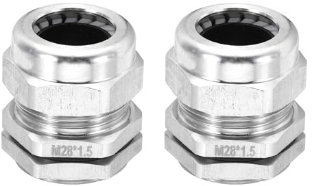 QUARKZMAN Prensaestopas M28 x 1,5 mm, conector de sujeción para cables, resistente al agua IP68, para cables de 13-18 mm de diámetro, protectores de acero inoxidable 304 (2PCS)
