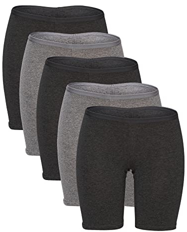 B2BODY Women's Regular & Plus Size Stretch Cotton Long Leg 6.5 Boyshort Briefs (XL, Shadow)