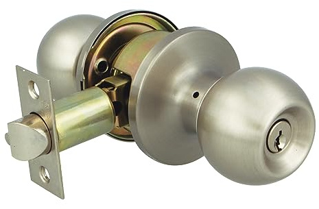 Amig - Poignée de Porte Entrée en Laiton | Système Sécurisé Anti-Carte | Design Classique et Élégant | Compatible Portes 35-45 mm, Chromé Mat, Standard, Laiton