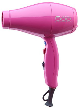 GAMMAPIU’ Asciugacapelli Professionale 500 Compact Light, Phon per Capelli Leggero e Compatto, E.T.C. Technology Asciugatura Profonda, Griglia Rivestita in Tormalina, W1800-2000 (rosa fluo)