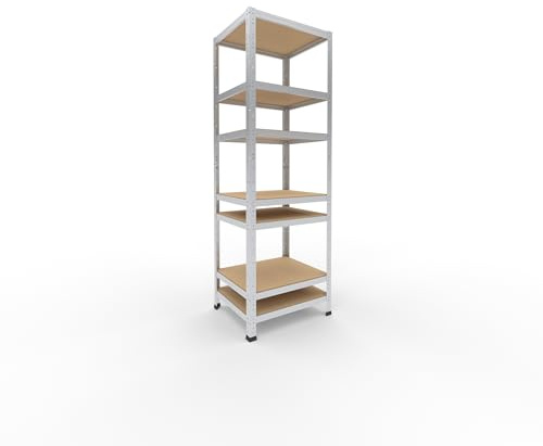 shelfplaza Home 180x60x50cm Schwerlastregal verzinkt mit 7 Böden x 125kg | Kellerregal · Lagerregal · Metallregal · Regale für Kellerraum · Steckregal · Abstellraum Regal