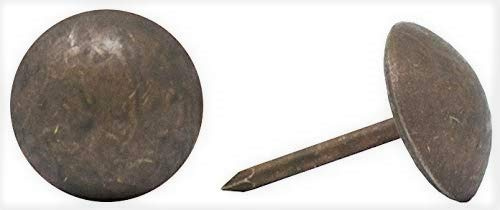 ComfortStyle Premium Upholstery Tacks, Nailhead Decorative Trim for Furniture, 5/8 Diameter, 100 Nails (Dark Natural)