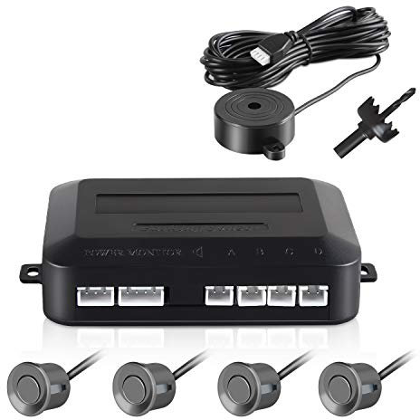 Sensori Parcheggio Auto Aolead Parcheggio Posteriore Kit 4 Sensori Radar con Suono di Allarme - Grigio