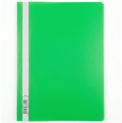 D.RECT - Funda para documentos (A4, polipropileno, sin perforación, 25 unidades), color verde