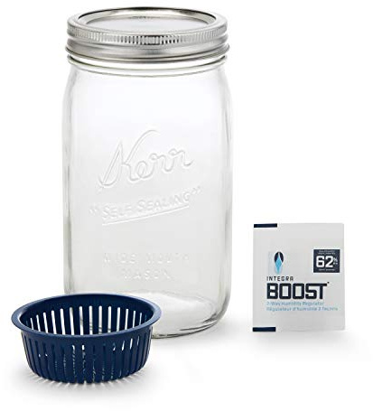 Kerr Humidity Control Jar | 32oz Wide Mouth Mason Jar |6 Pack Integra Boost Humidity Control