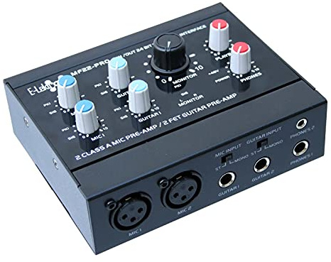 E-Lektron streaming Audio-Mixer Mischpult inkl. 24 Bit/96kHz USB Audio-Interface Soundkarte (MF22-PRO)