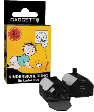 GADGETTO 2 x Kindersicherung für Kabel Handy Laptop Tablet Kopfhörer etc. I Kindersicherung Haushalt I Babys & Kinder I Steckerschutz I Schutz Kontakte