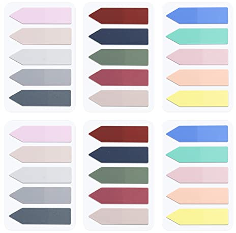 600 Pieces Page Markers Sticky Index Tabs, 15 Colors Book Annotation Supplies Aesthetic, Writable and Repositionable File Tabs Flags for Reading Notes Classify Files(Arrow)