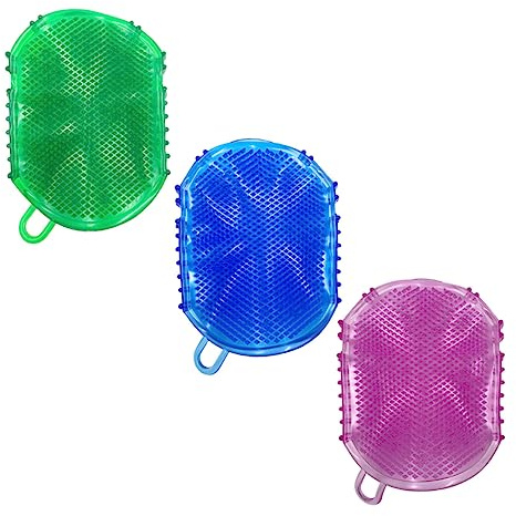 Doppelseitige Massagehandschuhe 3 Stück-pack Flexible Klebe | Entspannende Anwendung, Vielseitig Einsetzbar, Kompatibel mit Bad und Kompaktdusche Zufällige Farbe