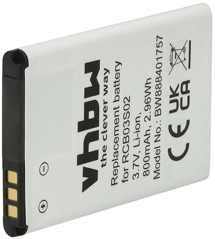 vhbw Batteri kompatibelt med Swisstone BBM 300, BBM 320, BBM 400, BBM 310, BBM 320c mobiltelefon smartphone seniorer telefon (800 mAh, 3,7 V, Li-Ion)