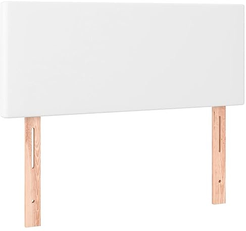 vidaXL Kopfteil, Bettkopfteil mit Holzbeinen, Höhenverstellbar Polsterkopfteil für Bett, Betthaupt Bettzubehör Schlafzimmer, Weiß 90x5x78/88cm Kunstleder