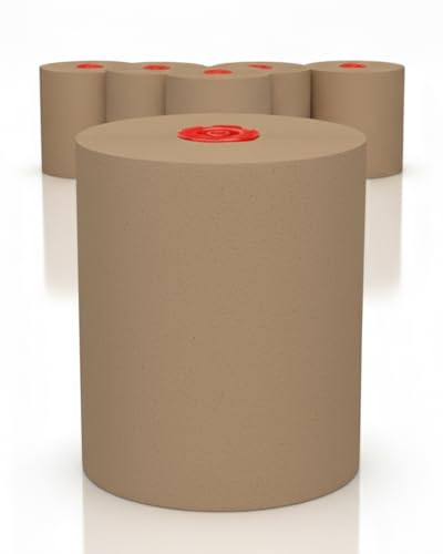Blanc HYGIENIC ECO-Natural-Handtuchrollen für Blanc Cosmos, 6 × 140 m | 6 Rollen à 140 m, 840 m gesamt, 2-lagiges Recyclingpapier, Führungsadapter vormontiert, für Blanc Cosmos Sensor/Autocut