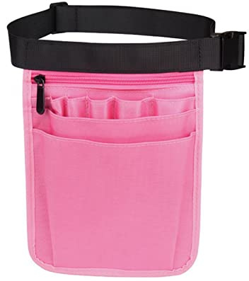 Nurse Fanny Pack, Utility Nurse Tool Belt, Nurse Waist Pouch Bag for Women Men, Medical Pocket Organizer for Scissors Stethoscopes Bandage Emergency Supplies (Pink)
