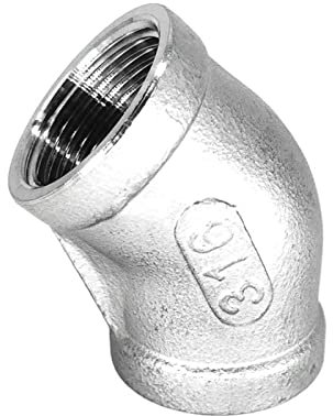 DOLUNTO BSP-Innengewinde 316 Edelstahl 45-Grad-Bogen-Rohrverschraubungs-Anschlussadapter (Größe : 3/8inch)