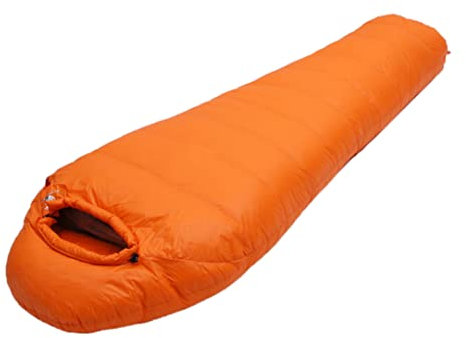 Alloaone Outdoor Camping Schlafsack sehr Warmer mit Daunen gefüllter Schlafsack für Erwachsene Camping Reiseschlafsack Orange 1000g