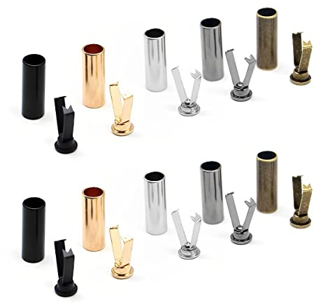 WHC 30 Sets Legierungs-Kordelenden 5,5x19mm in 5 Farben | Metall-Endstücke für Lanyards, Kleidung und DIY-Bastelarbeiten