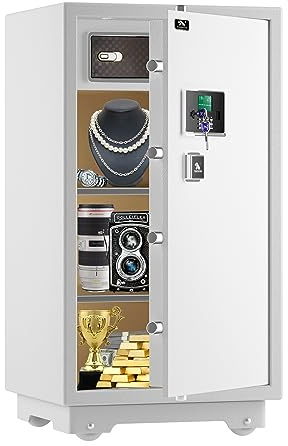 【US STOCK】TIGERKING 7.2 Cubic Feet Extra Large Heavy Duty Safe Box, Home Safe with Double Safety Key Lock and Separate Lock Box, Digital safe with 2 Removable Shelf for Home Hotel Office,132lbs