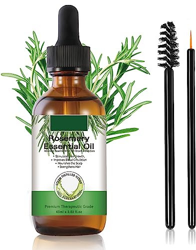 Rosmarinöl Haare, Rosmarinöl ätherisches öl für das Wachstum von Augenbrauen und Wimpern, Stimuliert das Haarwachstum, Stärkt das Haar, Nährt die Kopfhaut, 60 ml