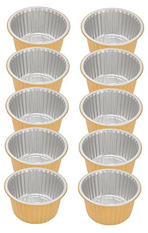PartyKindom 10pezzi Teglie in Alluminio Rotonde Scatole di Alluminio Usa e Getta Accessori per Barbecue e Cottura Pratici per Forni Microonde e Friggitrici ad Aria Comodi da Impilare e Usare