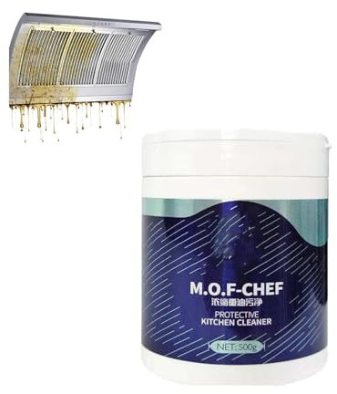 M.O.F-CHEF Schutz-Küchenreiniger, Fettreiniger, robuster Fettreiniger, Mof Chef Reinigungspulver, robuster Küchenölverschmutzungsreinigungspulver (500 g)