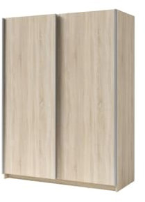 PRICE FACTORY just for you Armoire, Garde Robe GOZU 150 cm Deux Portes coulissantes. Dressing Complet avec penderie et étagères. Coloris chêne Sonoma