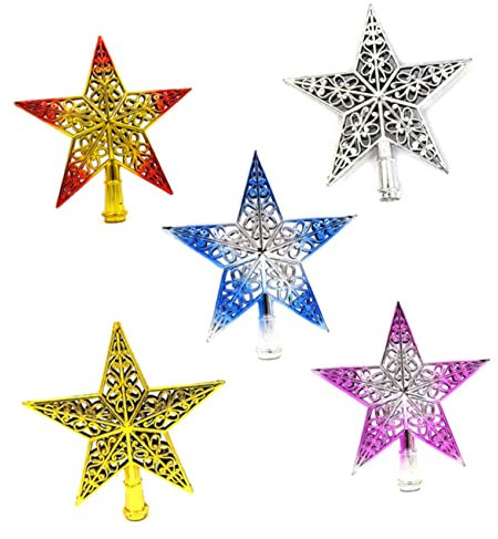 Ciieeo 20cm Kunststoff Weihnachten Baum Top Farbe Ornamente Glitzernde Für Home Office Hotel Restaurant