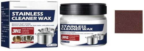 Magical Stainless Steel Cleaning Paste,Stainless Steel Clean Wax,Nano-Technology Stainless Steel Cleaning Paste,Stainless Steel Cleaner and Polish,Powerful Cookware Cleaning Paste for Pots,100g (1pc)