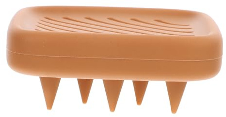 Healeved Kopfhautmassagegeräte aus Silikon Braun Shampoo und Massagebürste zur Kopfhautpflege Leicht Aufzuhängen für Dusche und Haarwäsche