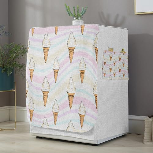 Highdi Housse de Protection pour Machine à Laver, Chargement Frontal Housse La Poussière avec Ouverture Frontale pour Linge Domestique (Capacité S 6~7.5KG,Glace 1)