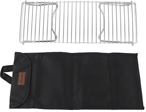 Barbecue Pieghevole da Campeggio, in Acciaio Inox, griglia Portatile, griglia Pieghevole, griglia da griglia Pieghevole con Custodia, 44 x 16 cm