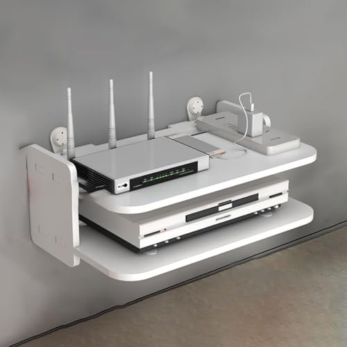 Onxyrbyte Cable Organiser Wall Mounted Floating Wlan Router Shelf,Wall Mounted WiFi Router Storage Box,Tv Set-Top Box Wall Storage Decorative Box,For Storage Of Wires,Routers,TV Set-Top Boxes