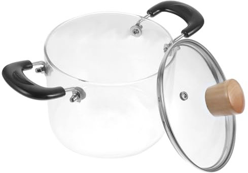 HOLIDYOYO Pentola Per Zuppa in Borosilicato Ad Alta Resistenza 1500 Ml Per Fornelli Pentole Per Stufati in Con Coperchio Utensili Da Cucina