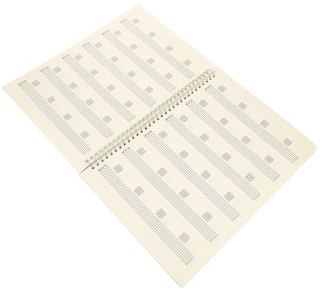 Gitarren Notizbuch A4 mit 6 Linien, Spiralbindung für Noten | Schwarz, Abreißbare Seiten aus Papier und Pp, Leicht für Rucksack und Unterwegs