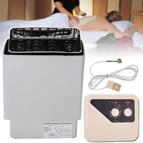 Stufa Elettrica per Sauna Con Timer Da 0 a 180 Min E Temperatura Regolabile Da 0 a 110 ℃, Forno per Sauna Con Bagno Umido E Asciutto Con Regolatore Interno,4.5KW