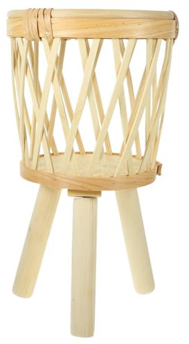 BESPORTBLE Soporte para Macetas de Bambú Tejido, Diseño Trípode Estable, Eleva Plantas de Interior y Aporta Orden en Cocina o Habitación