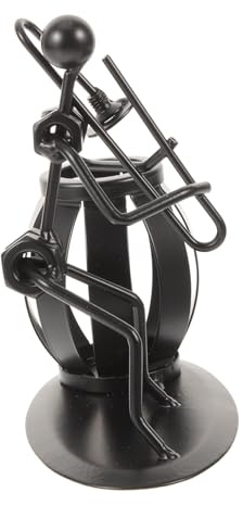 SOPOTUTU Iron Pen Holder Office Desk Organizer Lightweight Portable Trombone Shaped Or and Creative Pencil Container Suitable for Living Room Store Decoration