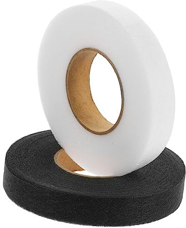 Hohopeti Ruban Adhésif Double Face Non Tissé Pour Vêtement 2 Pcs Blanc Et Noir 2 Cm x 70 m Thermocollant Pour Ourlet Pantalon Robe Accessoires Couture Textile Maison