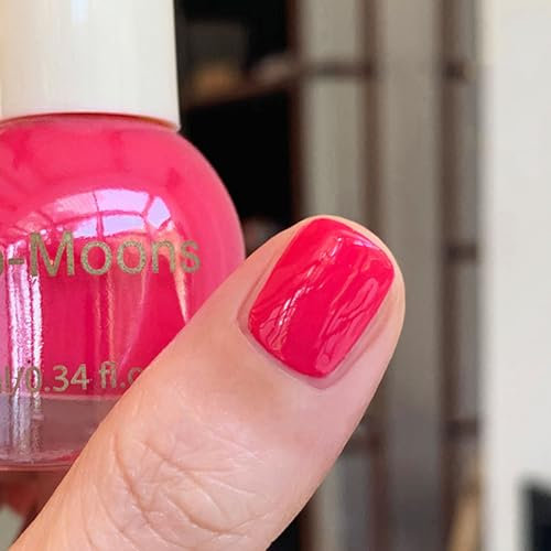 Hot Pink Nail Polish - Bright Pink Nail Varnish Quick Dry - Spring Summer Neon Pink Nail Polish Solid Color - 60 Seconds High Glossy & Vegan nail polish, No Need Curing