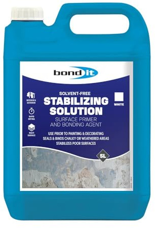 Hometric Bond It BDH130 Stabilising Solution (5L) - Quick Drying, Solvent-Free Sealer & Primer for Old, Chalky & Porous Surfaces - Ready-to-Use Wall Stabiliser
