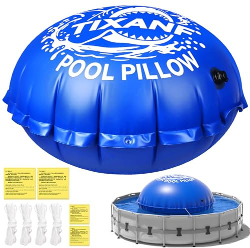 TIXANF 6 x 6 Winter Pool Pillow,0.4mm Thick PVC Pool Pillows for Above Ground Pools,Swimming Pool Closing Winter Kit,Rope and Patch Included,Round